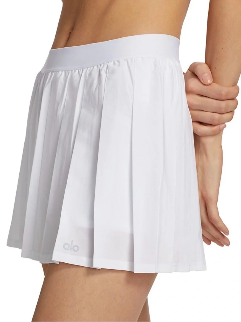 ALO Yoga White pleated Tennis Skirt with Elastic Waistband XS